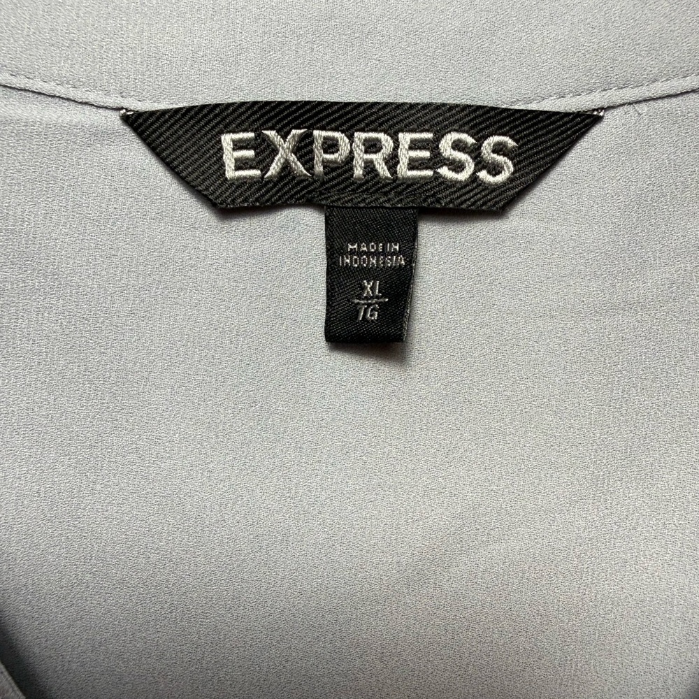 Express Women's Light Gray Button-Down Blouse - image 2